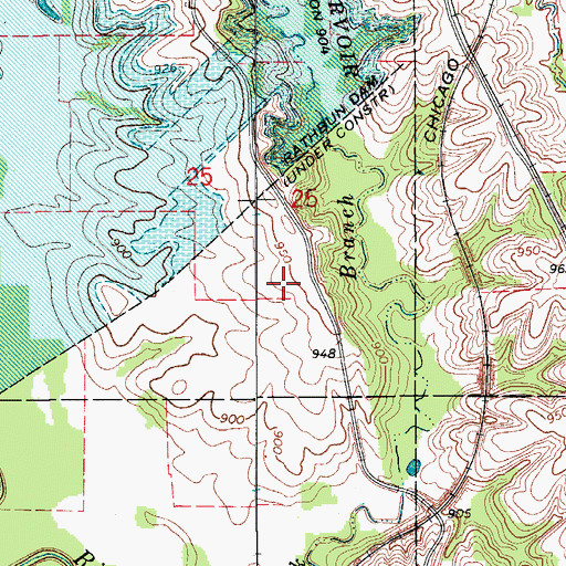 Topographic Map of Rathbun Research Center, IA