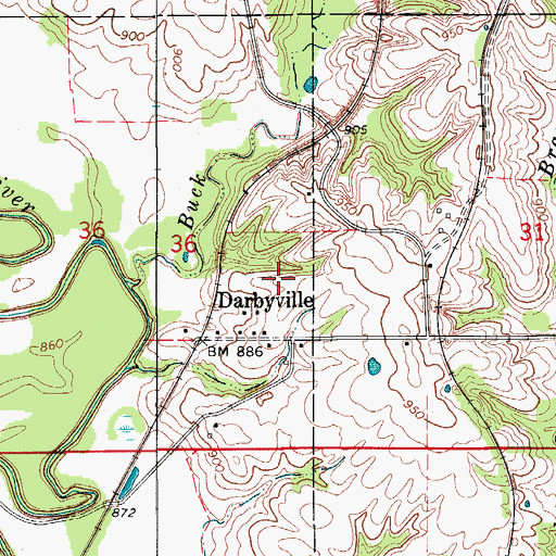 Topographic Map of Outlet Park, IA