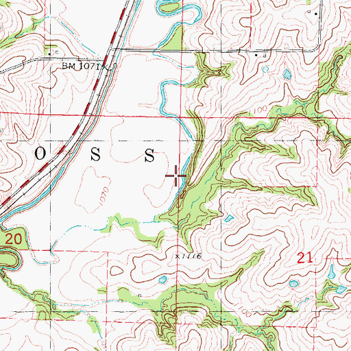 Topographic Map of Ovid Post Office (historical), IA