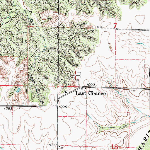 Topographic Map of Last Chance Cemetery, IA
