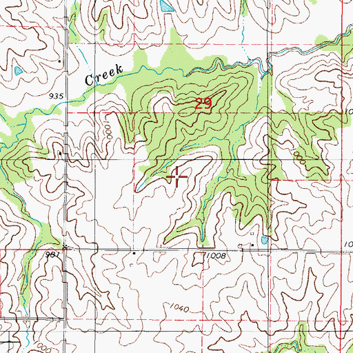 Topographic Map of Wren Hill Cemetery, IA
