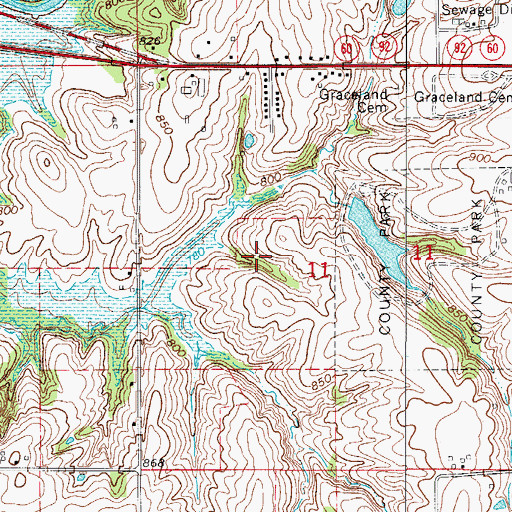 Topographic Map of Marysville Bridge, IA