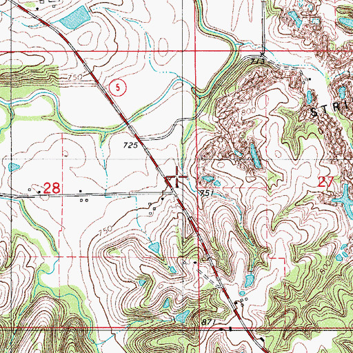 Topographic Map of Paul Todd Wildlife Area, IA