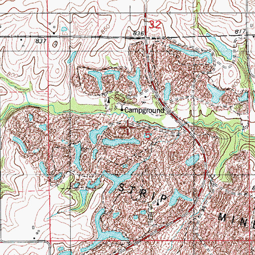 Topographic Map of Wilcox Wildlife Area, IA