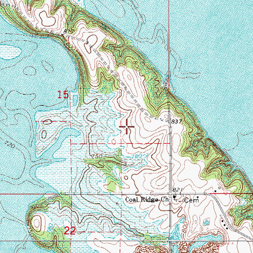 Topographic Map of Whitebreast Park, IA