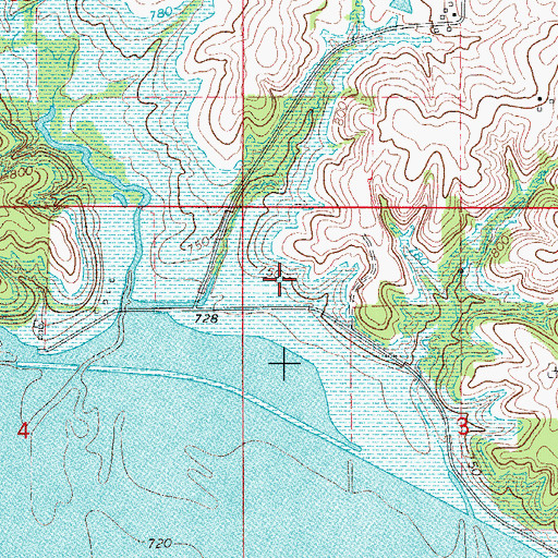 Topographic Map of Fifield Post Office (historical), IA