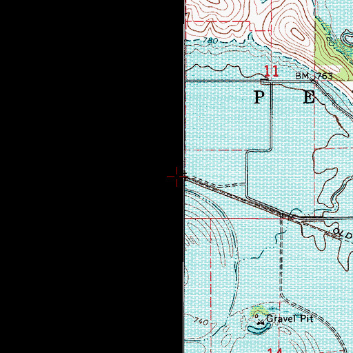 Topographic Map of Percy (historical), IA