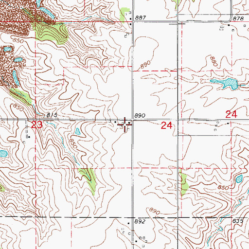 Topographic Map of Rizors Post Office (historical), IA