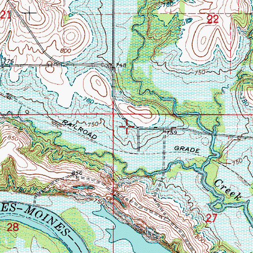 Topographic Map of Dunreath Post Office (historical), IA