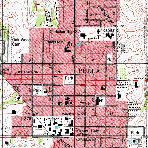 Topographic Map of Grace Fellowship Christian Church, IA