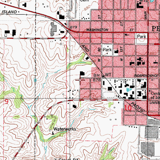 Topographic Map of Pella Lutheran Church, IA