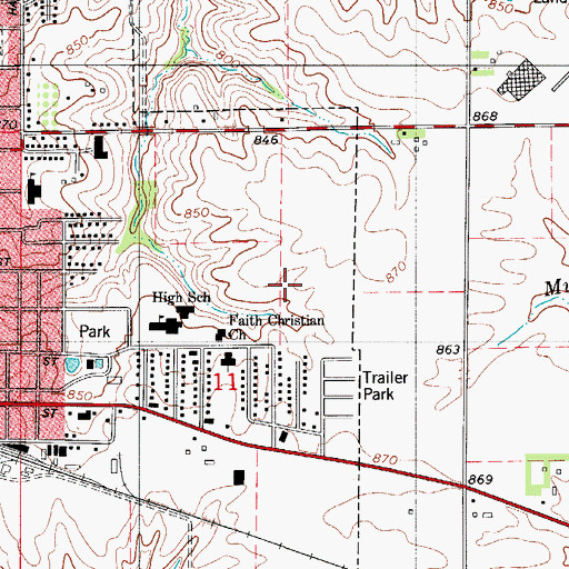Topographic Map of Third Reformed Church, IA