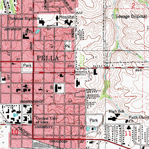 Topographic Map of Liberty Evangelical Free Church, IA