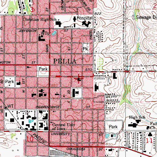 Topographic Map of Trinity Reformed Church, IA