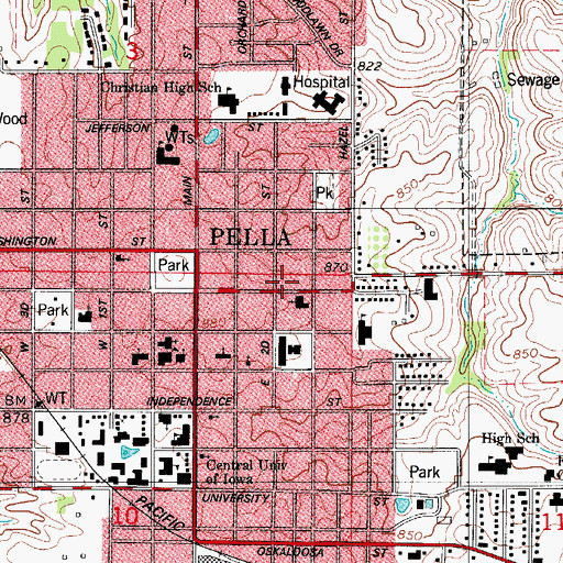 Topographic Map of Protestant Reformed Church, IA