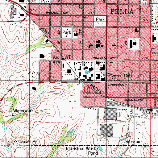 Topographic Map of Kruidenier Center for Communication and Theatre, IA