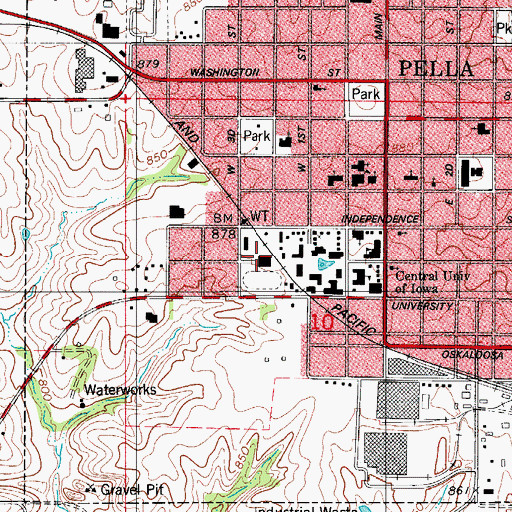 Topographic Map of Weller Center for Business and International Studies, IA