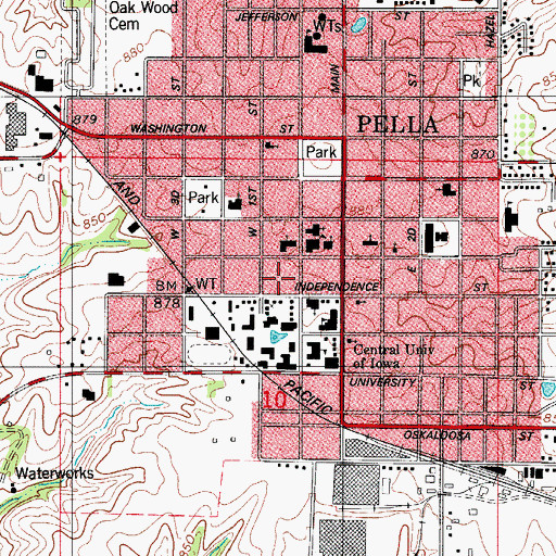 Topographic Map of Ruth Mount Honor House, IA