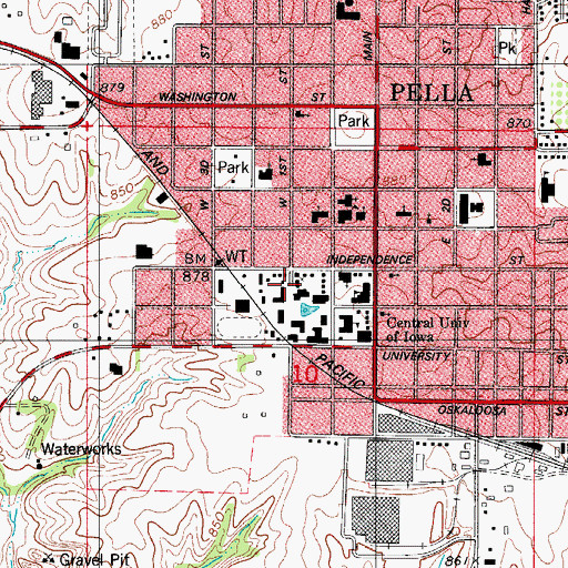 Topographic Map of Harriet Prins House, IA