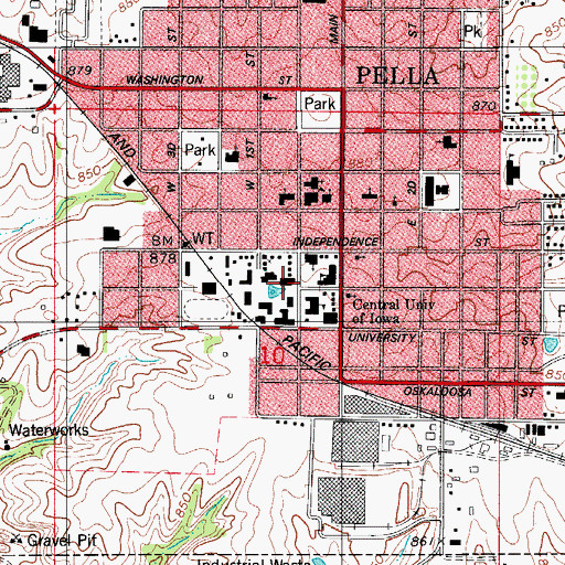 Topographic Map of Maytag Student Center, IA