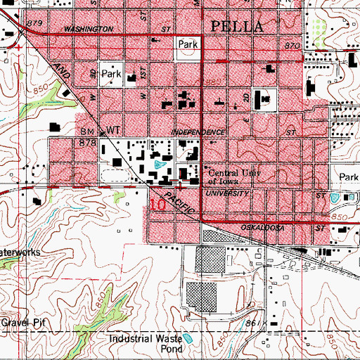 Topographic Map of Boardwalk House, IA