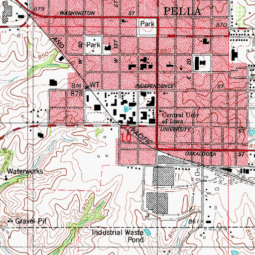 Topographic Map of College Relations Office, IA