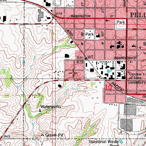 Topographic Map of Saint Marys Catholic Church, IA