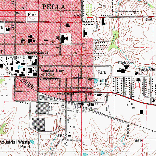 Topographic Map of Church of the Nazarene, IA