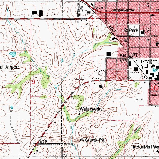 Topographic Map of United Methodist Church at Pella, IA