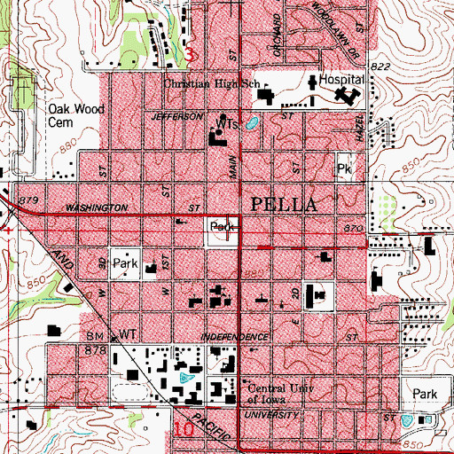 Topographic Map of Whylie Eye Care Center, IA