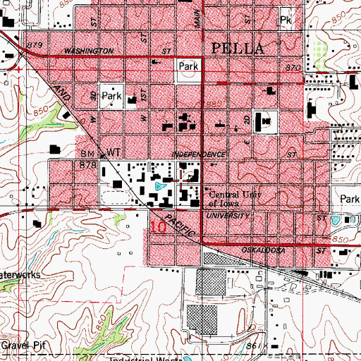 Topographic Map of Webster Elementary School, IA