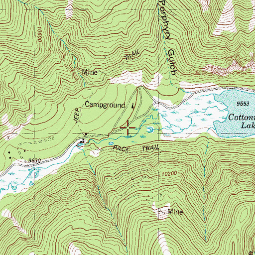 Topographic Map of Cottonwood Lake Campground, CO