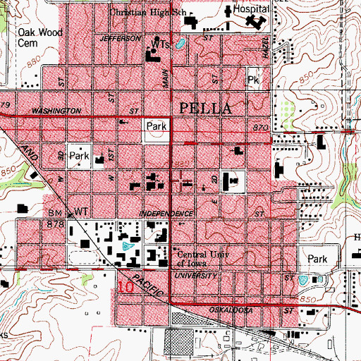 Topographic Map of Fire Station Museum, IA