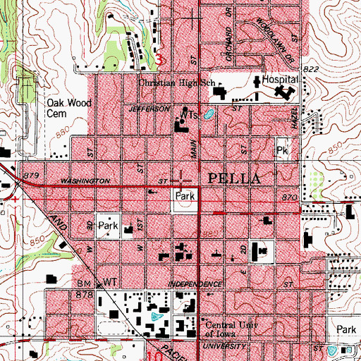 Topographic Map of Scholte House, IA