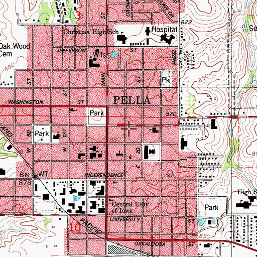 Topographic Map of Wyatt Earp House, IA