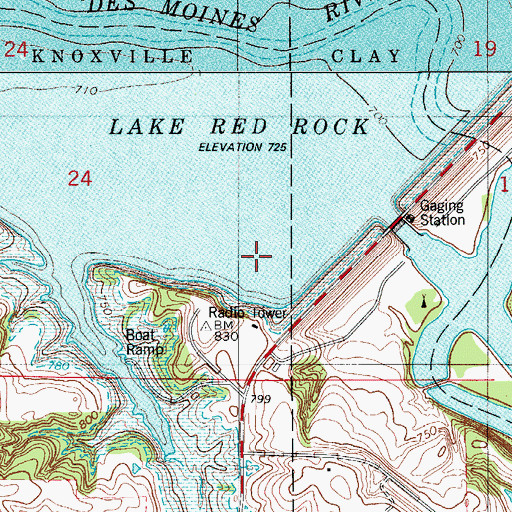 Topographic Map of Red Rock Visitor Center, IA
