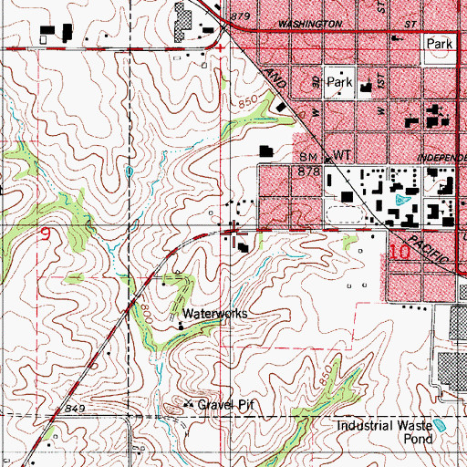 Topographic Map of Volksweg Trailhead Park, IA