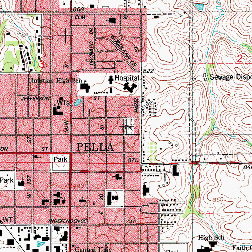 Topographic Map of Rotary Park, IA