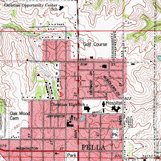 Topographic Map of Kiwanis Park, IA