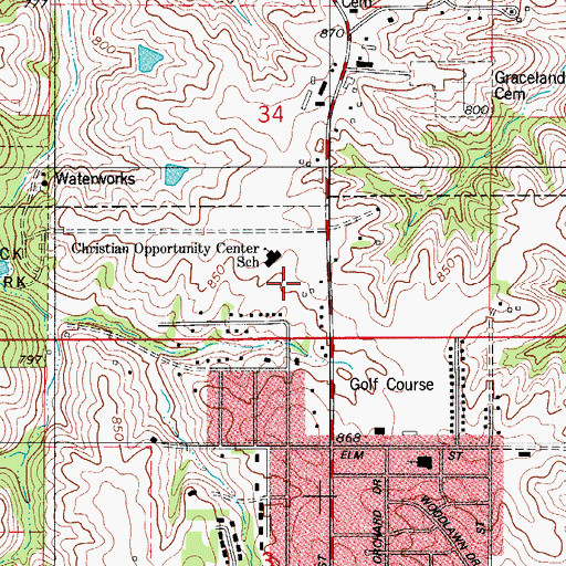 Topographic Map of Jaycee Park, IA