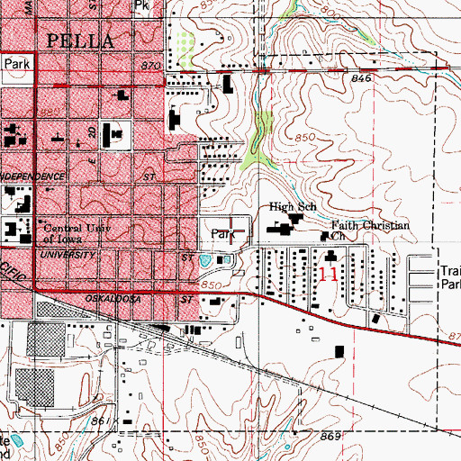 Topographic Map of Caldwell Park, IA