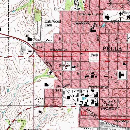 Topographic Map of West Market Park, IA