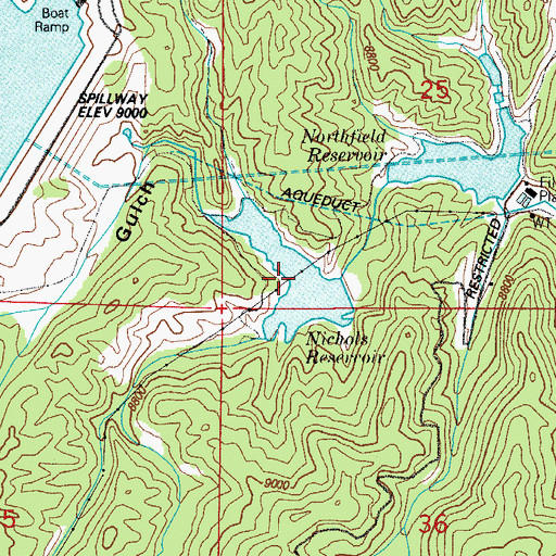 Topographic Map of Nichols Reservoir, CO