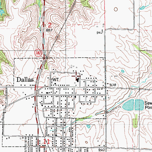 Topographic Map of Melcher - Dallas Elementary School, IA