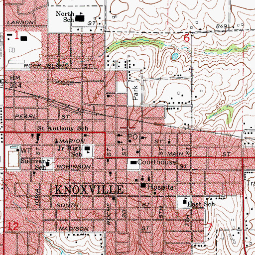 Topographic Map of Home of Judge Lorin N Hayes Historical Marker, IA