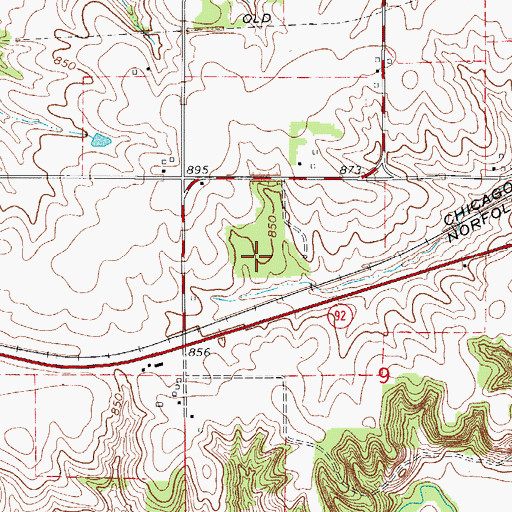 Topographic Map of Marion County Sheriff's Office, IA
