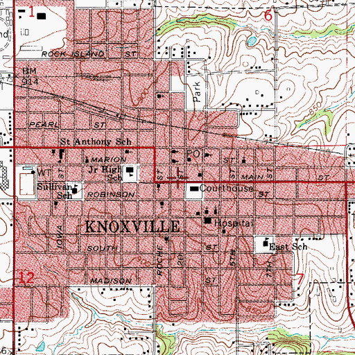 Topographic Map of Whylie Eye Care Center, IA