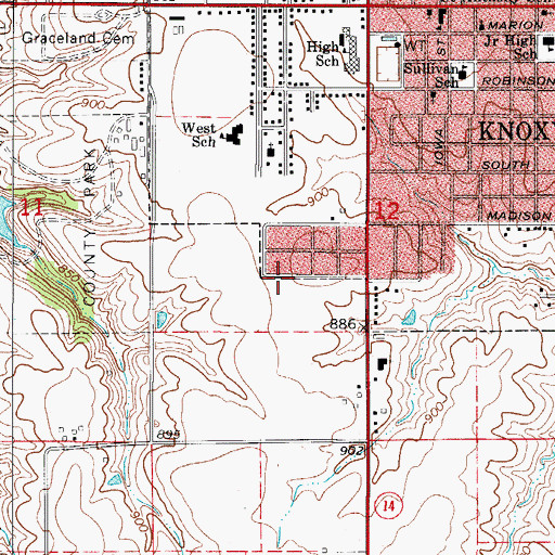 Topographic Map of Iowa Health Physicians Center, IA
