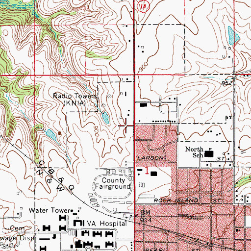 Topographic Map of Westridge Manor Nursing Home, IA