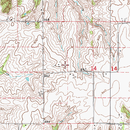Topographic Map of County Care Facility, IA
